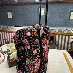 Vera Bradley Black Floral Wheeled Bag